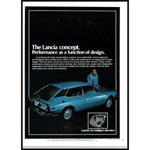 1978 Lancia HPE 2 Door Hatchback Vintage Print Ad Man Cave Wall Art Photo